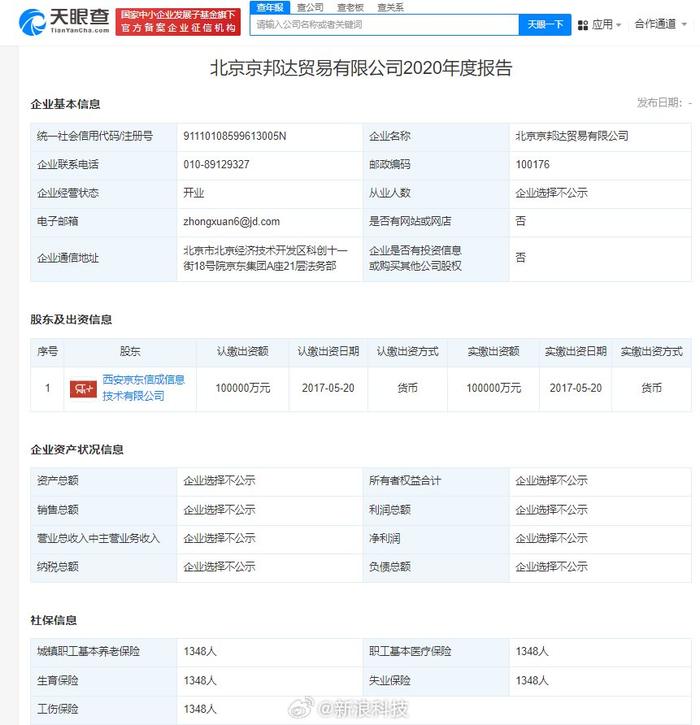 法定代表人為陳巖磊,註冊資本10億人民幣,由西安京東信成信息技術有限