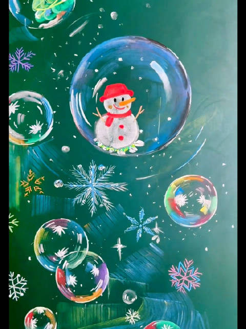 可爱的小雪人粉笔画:这个冬天怎么能少了你!__财经头条
