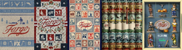 剧版《冰血暴》第一季（2014）、第二季（2015）、第三季（2017）、第四季（2020）、第五季（2023）海报