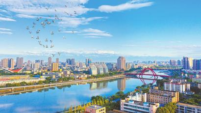 俯瞰德阳城区。