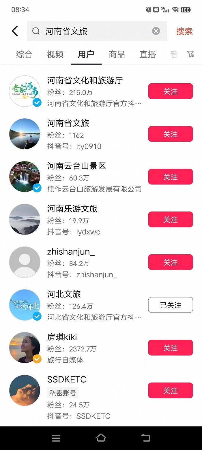 △如上图中除标有蓝色认证符号外，其余均为涉嫌违规账号（@抖音平台）