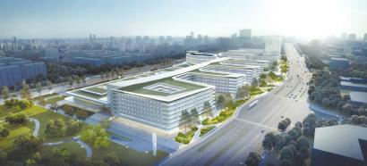正在建设的第五代医院效果图。