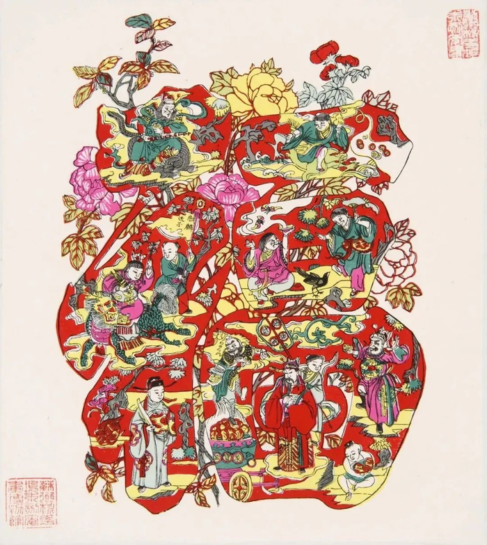 福字图 杜洋 52x52cm 2006年神荼郁垒 40x40cm 2021年潜龙腾渊(小) 乔