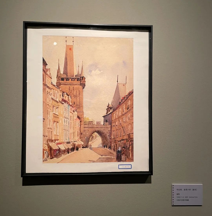 童寯在欧洲游览时所绘水彩画。