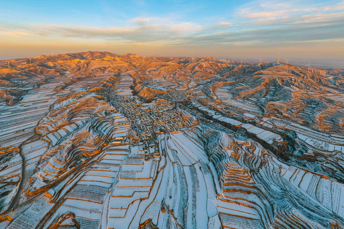 山西运城:雪后梯田美如画|梯田|运城市|山西省_新浪新闻