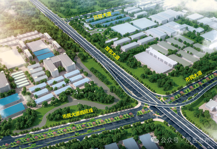 茂名大道快速化改造市民大道节点效果图