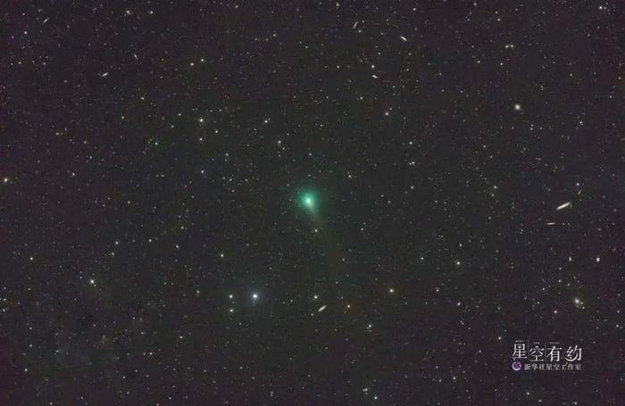 北京星空摄影爱好者浦石2024年1月20日在云南楚雄拍摄的紫金山1号彗星（62P）。（本人供图）