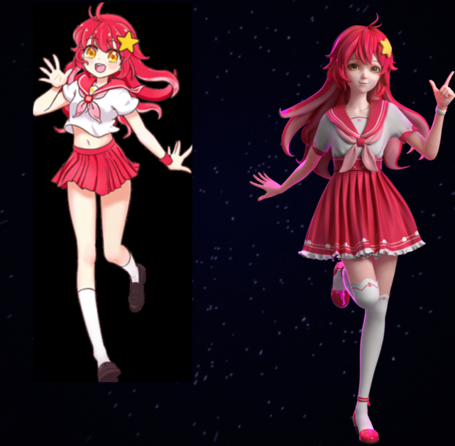 ▲左图为2D虚拟人，右图为3D虚拟人