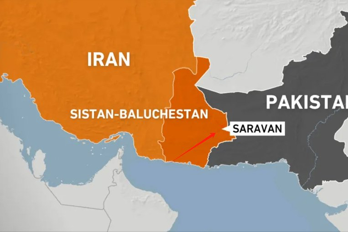 事发地位于伊朗东南部边境地区锡斯坦-俾路支斯坦省，半岛电视台制图