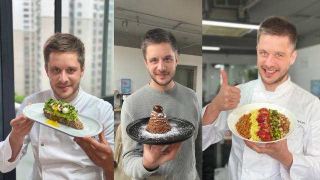 来自法国的主厨戴广坦通过分享中法料理而在社交平台上走红