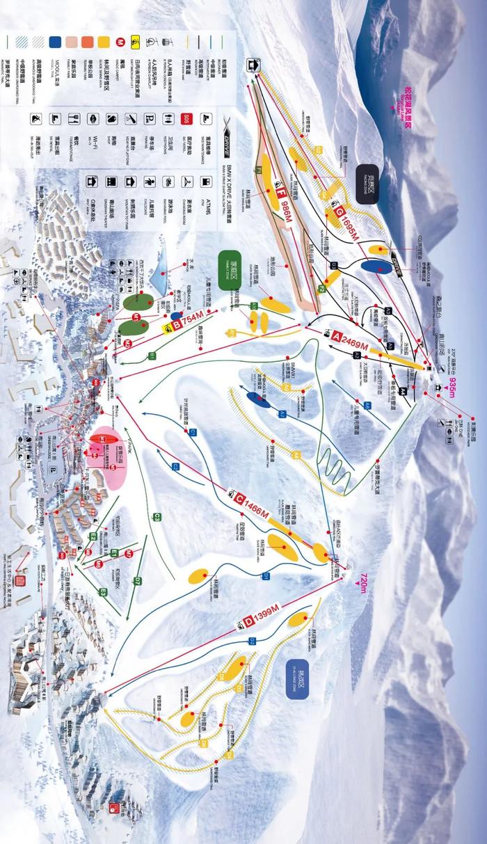金山岭滑雪场雪道图图片