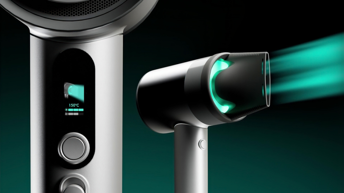 图为据称能够模拟“自然界中雨水干燥方式”的AirLight Pro光动力吹风机。
