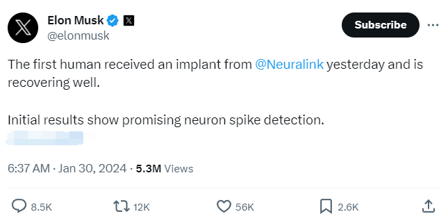 马斯克在社交平台X上的发文