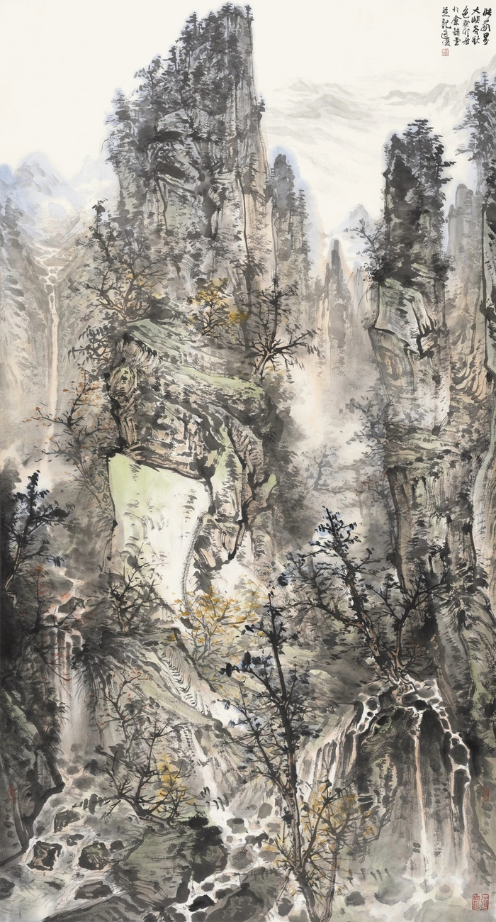 周逢俊山水画及书法自题诗欣赏|山水画|诗词|安徽省_新浪新闻