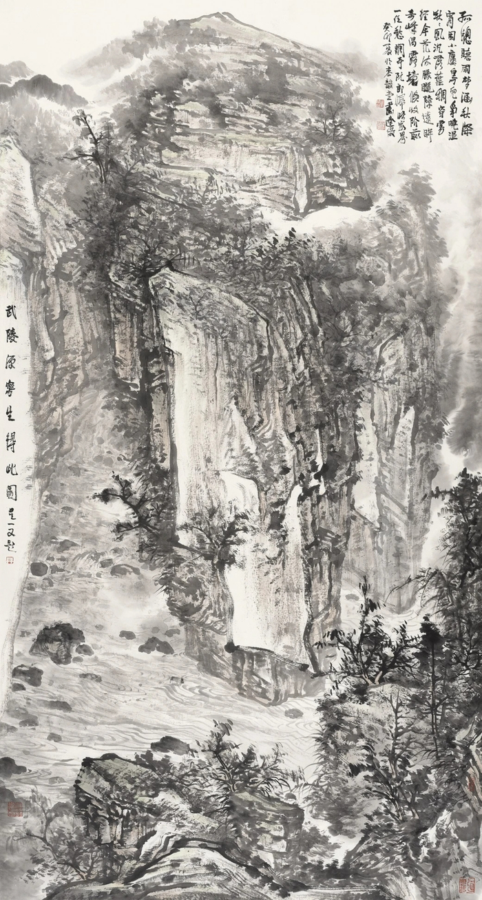 周逢俊山水画及书法自题诗欣赏|山水画|诗词|安徽省_新浪新闻