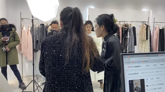 快手主播木子直播画面。新京报贝壳财经记者 韦英姿 摄