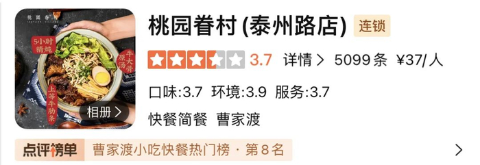 作为早餐有点贵，作为正餐或许还能接受。（图/点评网站截图）