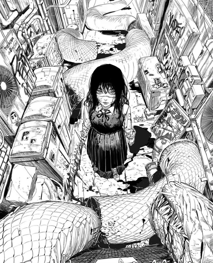 线条干净利落,张力十足的人物黑白插画 插画师sungmoomoo