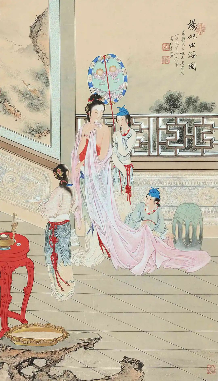 可是在古代,洗澡是要用两条浴巾的:细葛布巾擦上身,粗葛布巾擦下身.