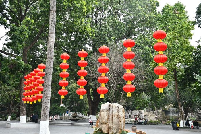 东莞莞城大红灯笼高高挂喜庆祥和迎新年