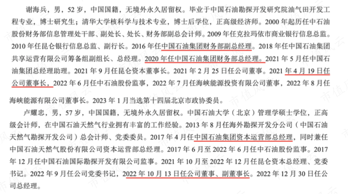 （高管简历，2022年年报）