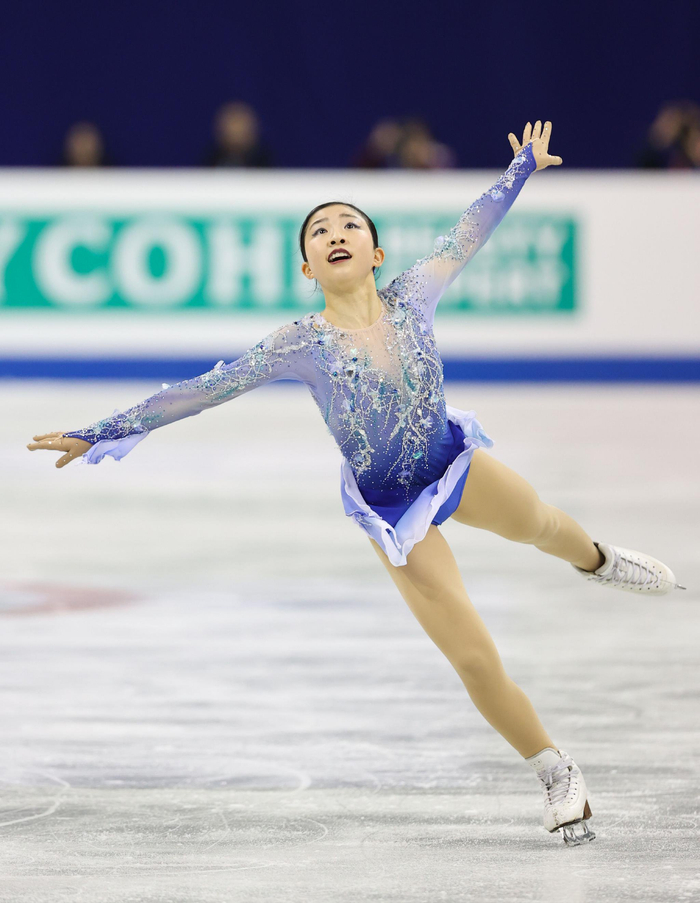 日本选手千叶百音拿下四大洲赛女单冠军，这也是她进入成年组后的首个赛季。  图/新华社