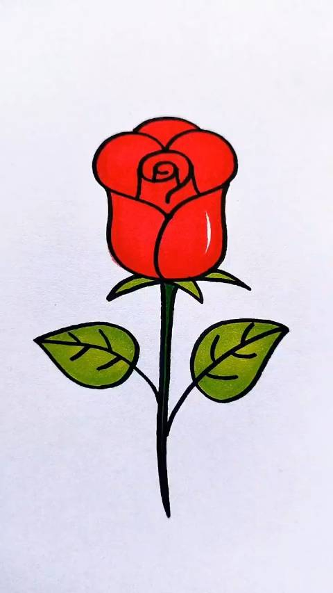 用问号和爱心画玫瑰花简单几笔的简笔画快来跟我一起画画吧