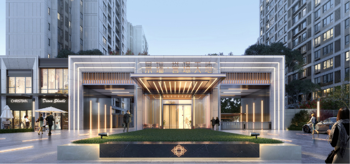 天津景瑞誉璟天地 社区主出入口效果图成都万科·公园传奇大门人行和