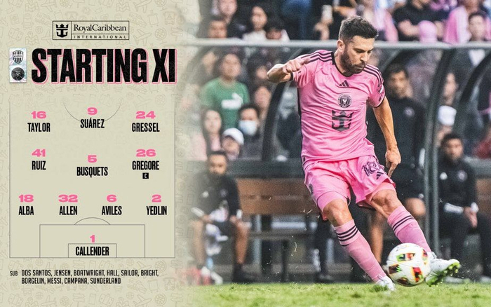 日本站的比赛，梅西进入迈阿密国际替补名单。  图/迈阿密国际