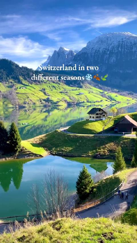 两个季节两种风景的瑞士