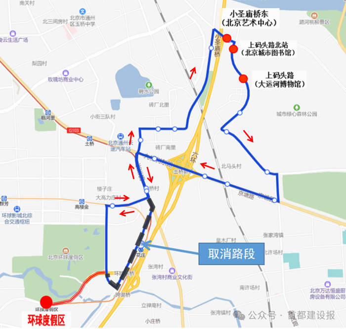 通游专线2调整后路由示意图