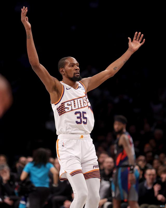 不休息!杜兰特打满首节12分钟 13中8轰下19分|凯文·杜兰特|太阳|nba