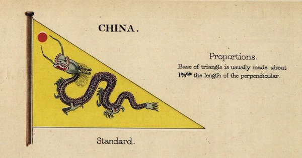 1889年版英国《各国当前使用旗帜图谱》中的龙旗样式