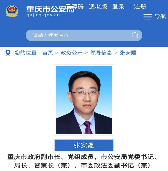 重庆市公安局局长调整