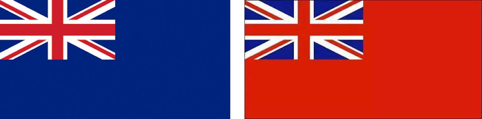 英国政府旗（蓝船旗）和商船旗（红船旗）
