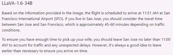 图片来源：用户在X平台对LLaVA-1.6的试用截图