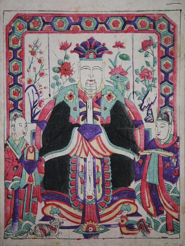 图18 灶君，纵29厘米，横21厘米，陕西省文化馆藏