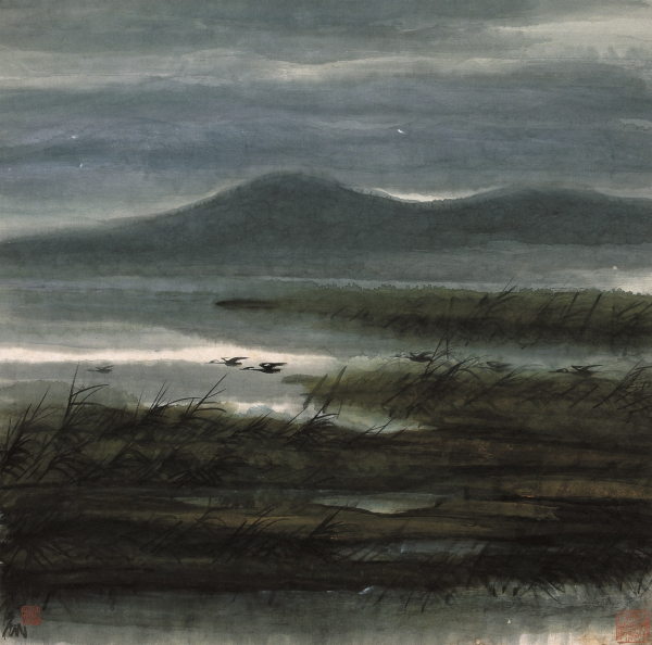 林风眠《鹜群》