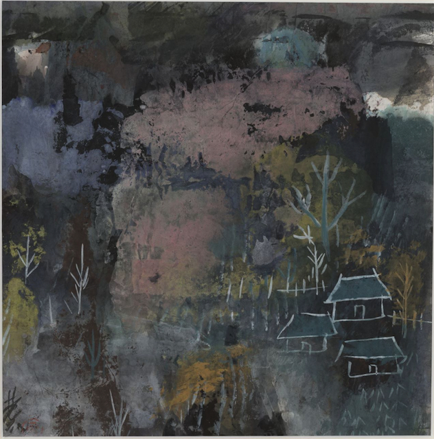 林风眠《山村花坞》