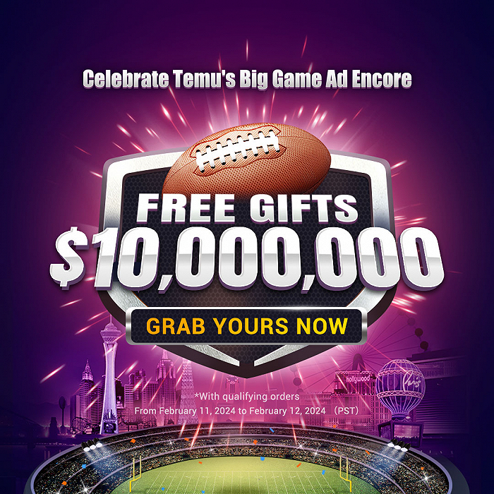 Temu提供1000万美元赠品宣传海报