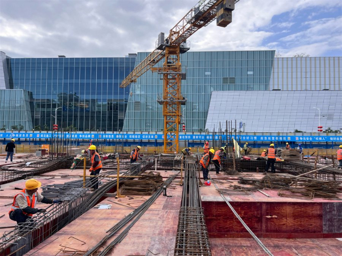 假期不松劲春节不停工中建海峡厦门公司西海湾邮轮城epc项目建设加速