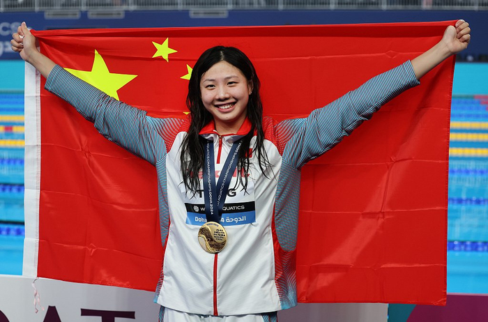 唐钱婷拿下女子100米蛙泳金牌。