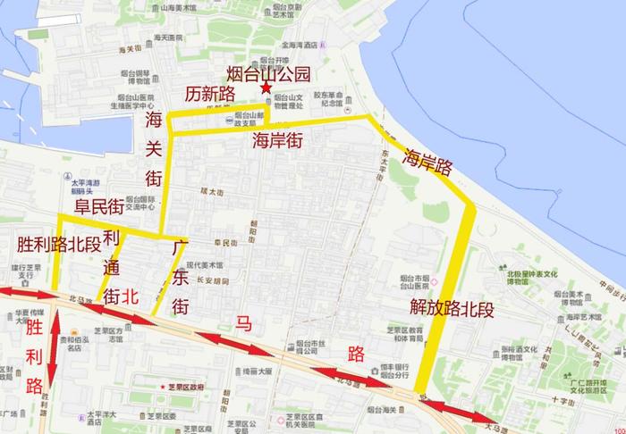 烟台朝阳街地图图片