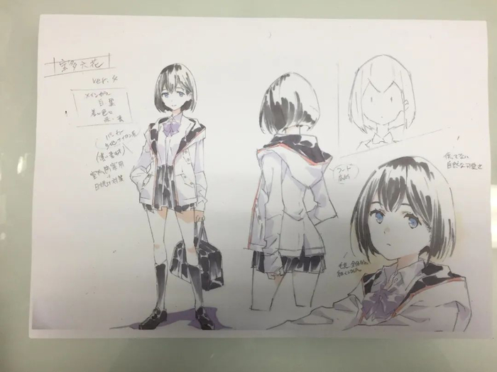 坂本胜此前晒出的六花早期人设稿，显然他原本也并不是现在这样追求极致“肉感”的画师