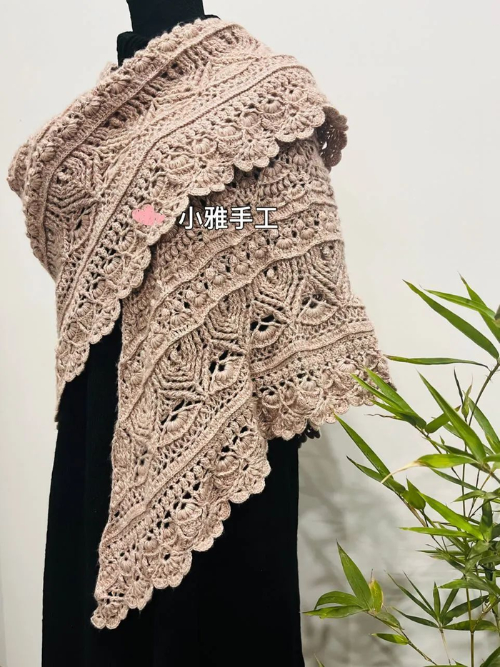 梅丽莎,复古优雅钩针披肩(附图解)