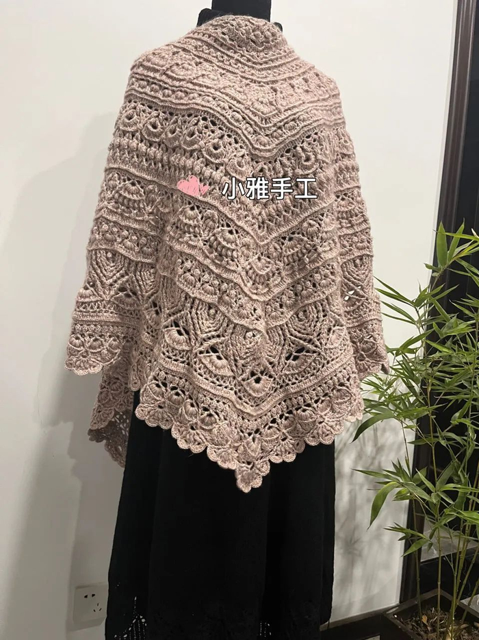 梅丽莎,复古优雅钩针披肩(附图解)|复古_新浪新闻