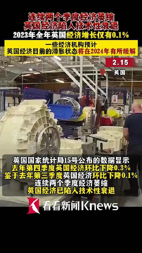 连续两个季度经济萎缩英国经济陷入技术性衰退