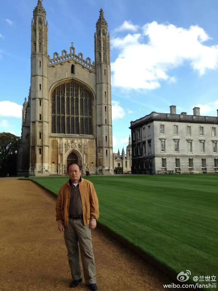 2013年，兰世立出狱后在剑桥。图源：兰世立微博