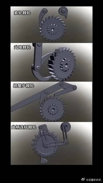 四种棘轮的工作原理