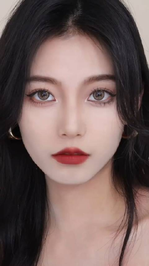 亚裔大女主红唇妆妆容教程普通女孩亚裔红唇妆